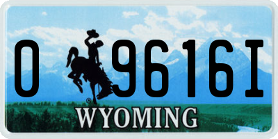 WY license plate 09616I