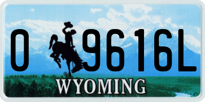 WY license plate 09616L