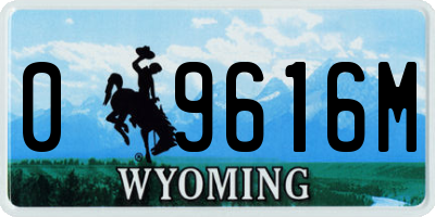 WY license plate 09616M
