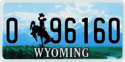 WY license plate 09616O
