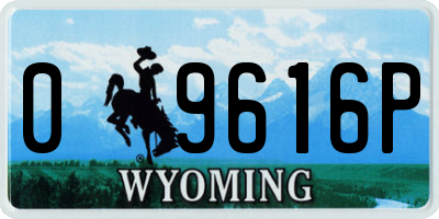 WY license plate 09616P