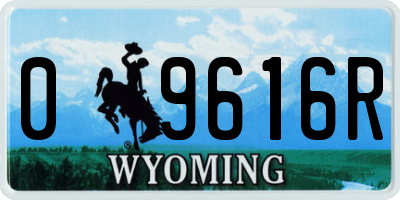 WY license plate 09616R