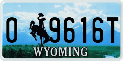 WY license plate 09616T