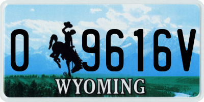 WY license plate 09616V