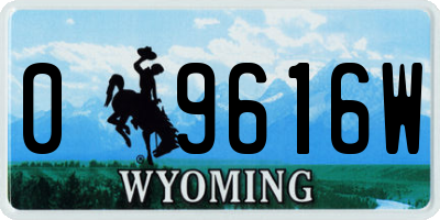 WY license plate 09616W