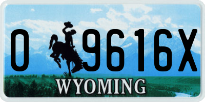 WY license plate 09616X