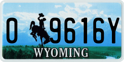 WY license plate 09616Y