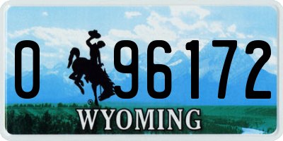 WY license plate 096172