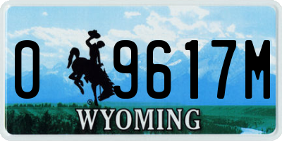 WY license plate 09617M