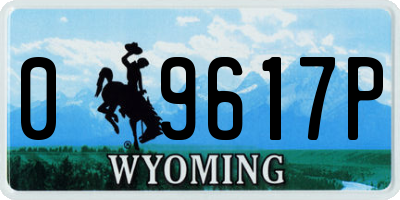 WY license plate 09617P