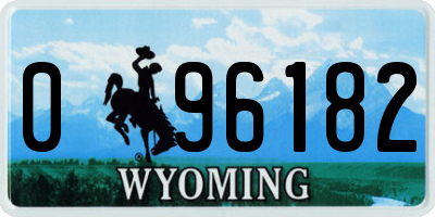 WY license plate 096182