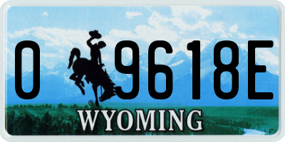 WY license plate 09618E