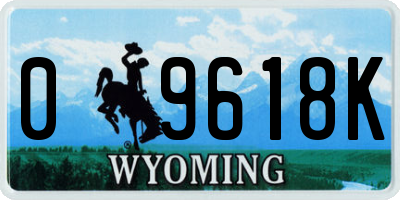 WY license plate 09618K