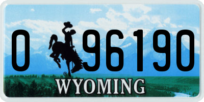 WY license plate 096190