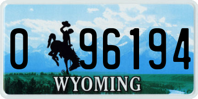 WY license plate 096194