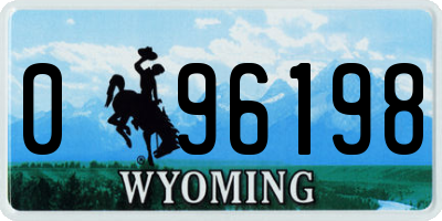 WY license plate 096198