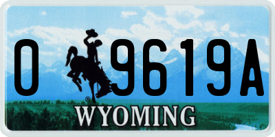 WY license plate 09619A