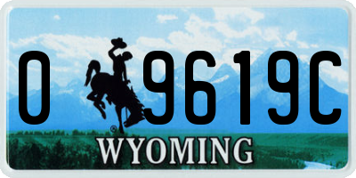 WY license plate 09619C
