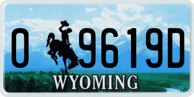 WY license plate 09619D