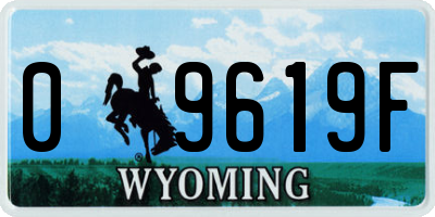 WY license plate 09619F