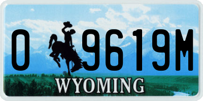 WY license plate 09619M