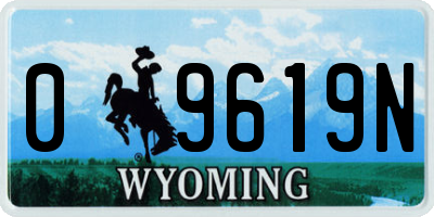 WY license plate 09619N