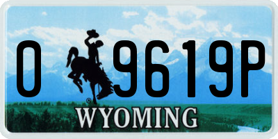 WY license plate 09619P