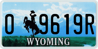WY license plate 09619R