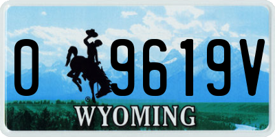 WY license plate 09619V