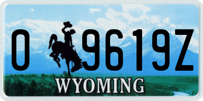 WY license plate 09619Z
