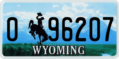 WY license plate 096207
