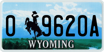 WY license plate 09620A