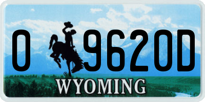WY license plate 09620D