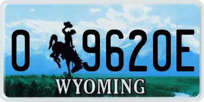 WY license plate 09620E