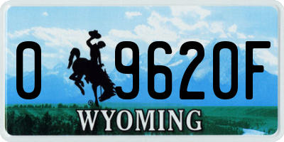 WY license plate 09620F