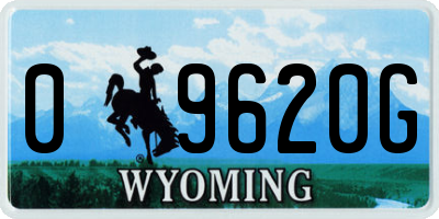 WY license plate 09620G