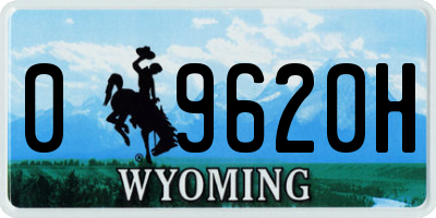 WY license plate 09620H