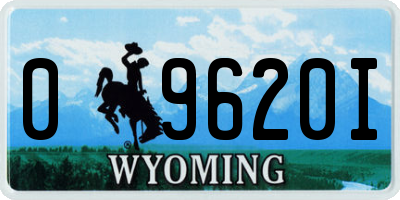 WY license plate 09620I