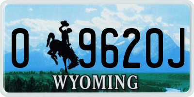 WY license plate 09620J