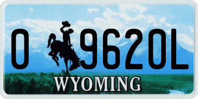 WY license plate 09620L