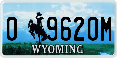 WY license plate 09620M