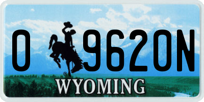 WY license plate 09620N