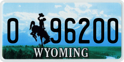 WY license plate 09620O