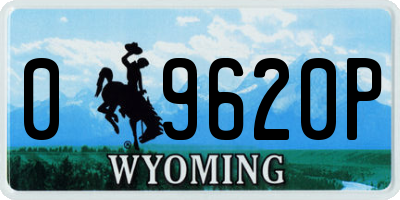 WY license plate 09620P