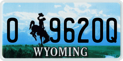 WY license plate 09620Q