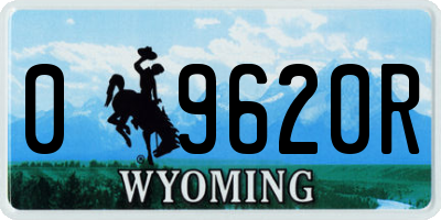WY license plate 09620R