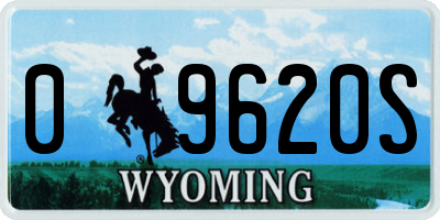 WY license plate 09620S