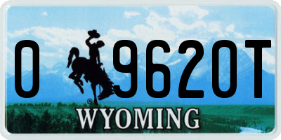 WY license plate 09620T
