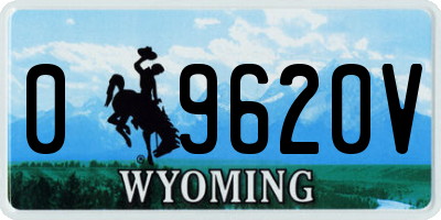 WY license plate 09620V