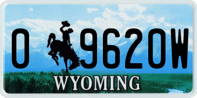 WY license plate 09620W